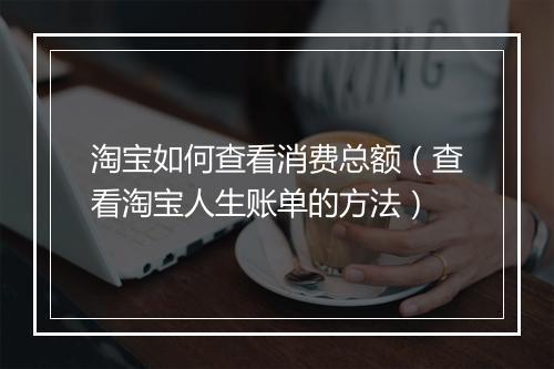 淘宝如何查看消费总额(查看淘宝人生账单的方法)