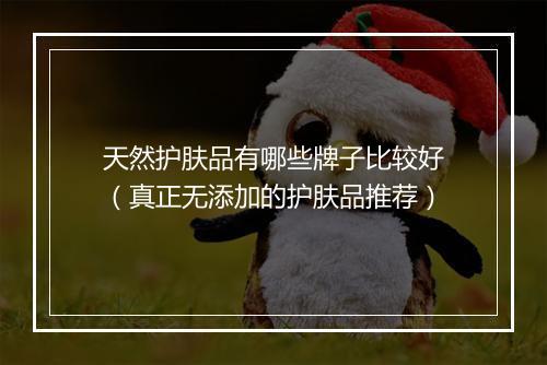 天然护肤品有哪些牌子比较好(真正无添加的护肤品推荐)