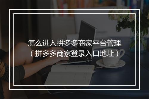 怎么进入拼多多商家平台管理(拼多多商家登录入口地址)