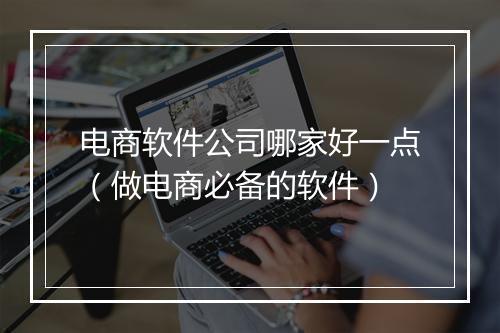 电商软件公司哪家好一点(做电商必备的软件)