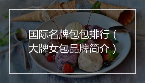 国际名牌包包排行(大牌女包品牌简介)