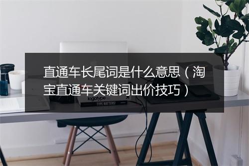 直通车长尾词是什么意思(淘宝直通车关键词出价技巧)