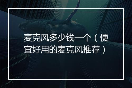 麦克风多少钱一个(便宜好用的麦克风推荐)