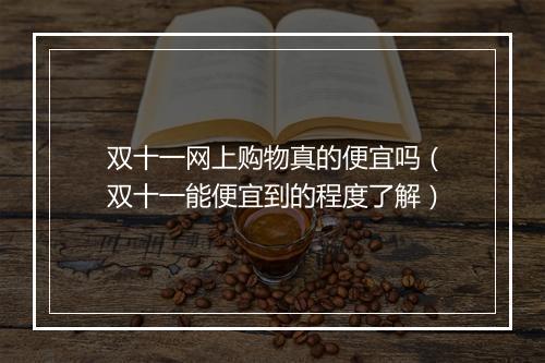 双十一网上购物真的便宜吗(双十一能便宜到的程度了解)