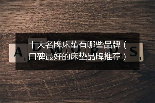 十大名牌床垫有哪些品牌(口碑最好的床垫品牌推荐)