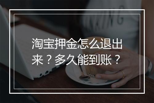 淘宝押金怎么退出来?多久能到账?