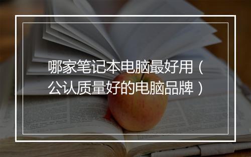 哪家笔记本电脑最好用(公认质量好的电脑品牌)