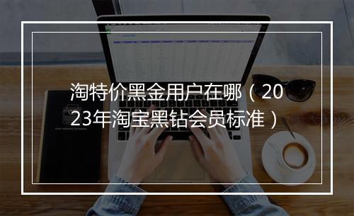 淘特价黑金用户在哪(2023年淘宝黑钻会员标准)