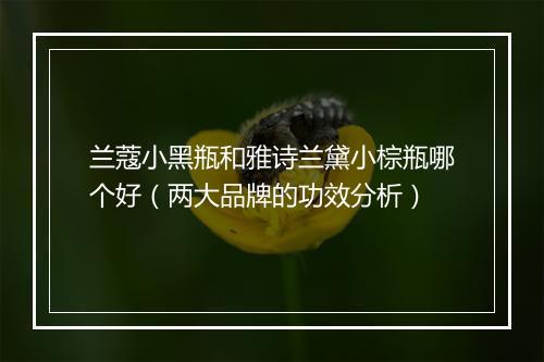 兰蔻小黑瓶和雅诗兰黛小棕瓶哪个好(两大品牌的功效分析)