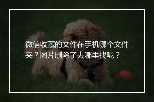 微信收藏的文件在手机哪个文件夹?图片删除了去哪里找呢?