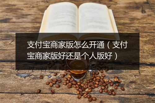 支付宝商家版怎么开通(支付宝商家版好还是个人版好)