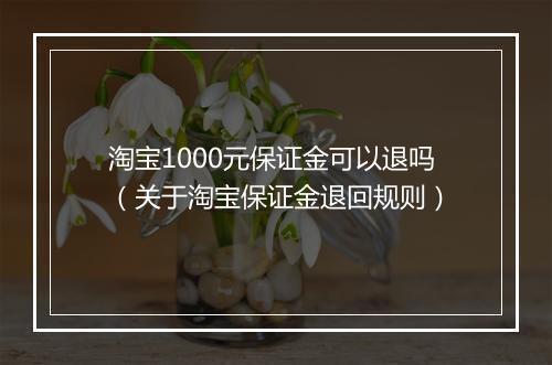 淘宝1000元保证金可以退吗(关于淘宝保证金退回规则)