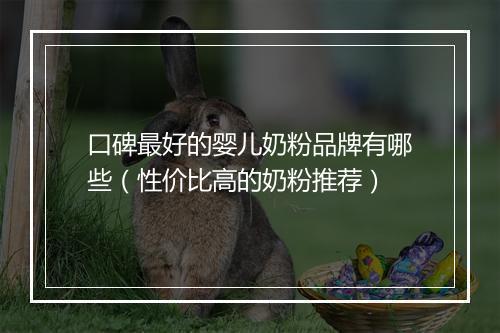 口碑最好的婴儿奶粉品牌有哪些(性价比高的奶粉推荐)