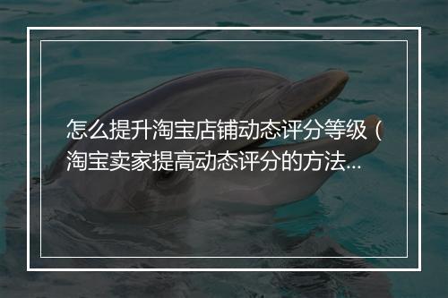 怎么提升淘宝店铺动态评分等级(淘宝卖家提高动态评分的方法)