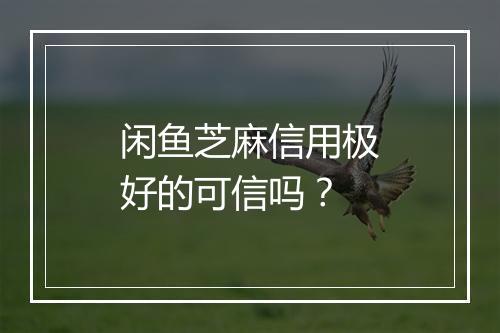 闲鱼芝麻信用极好的可信吗?