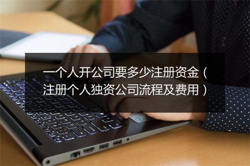 一个人开公司要多少注册资金(注册个人独资公司流程及费用)