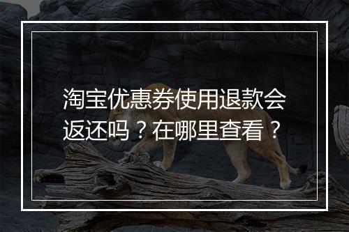 淘宝优惠券使用退款会返还吗?在哪里查看?