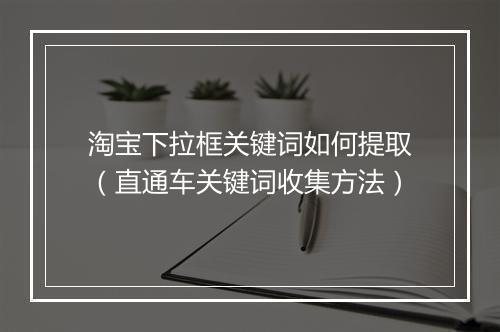 淘宝下拉框关键词如何提取(直通车关键词收集方法)