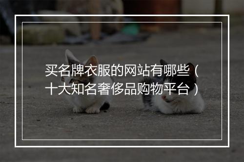 买名牌衣服的网站有哪些(十大知名奢侈品购物平台)