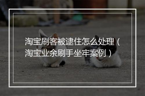 淘宝刷客被逮住怎么处理(淘宝业余刷手坐牢案例)