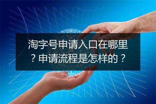 淘字号申请入口在哪里?申请流程是怎样的?