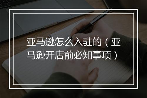 亚马逊怎么入驻的(亚马逊开店前必知事项)