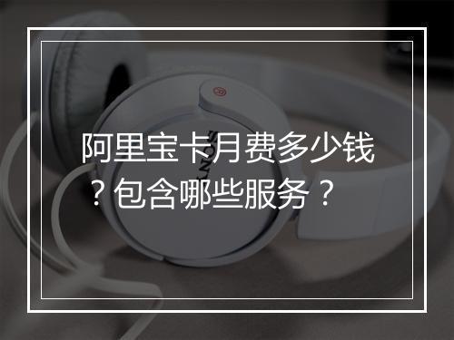 阿里宝卡月费多少钱?包含哪些服务?