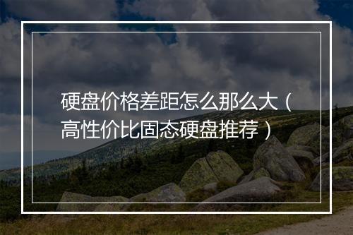 硬盘价格差距怎么那么大(高性价比固态硬盘推荐)