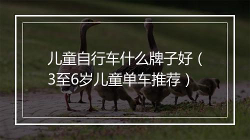 儿童自行车什么牌子好(3至6岁儿童单车推荐)