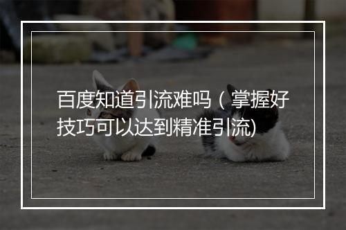 百度知道引流难吗(掌握好技巧可以达到精准引流)