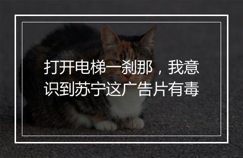 打开电梯一刹那,我意识到苏宁这广告片有毒