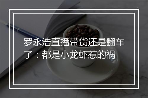 罗永浩直播带货还是翻车了:都是小龙虾惹的祸