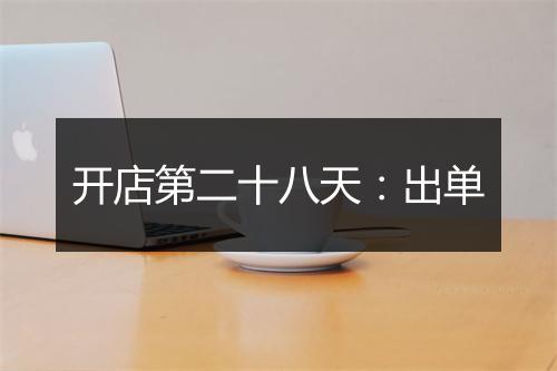 开店第二十八天:出单