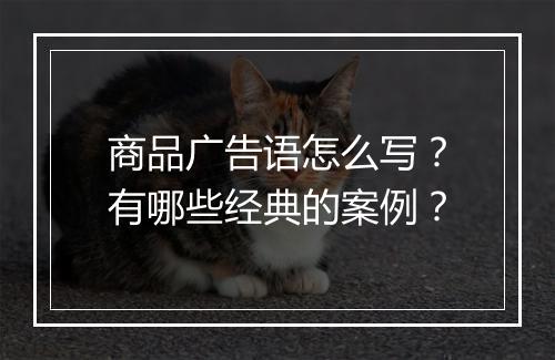 商品广告语怎么写?有哪些经典的案例?