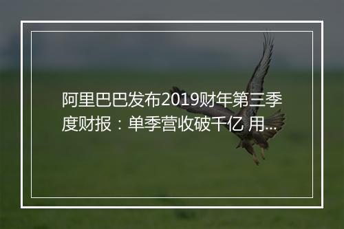 阿里巴巴发布2019财年第三季度财报:单季营收破千亿 用户、利润均强劲增长