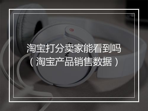 淘宝打分卖家能看到吗(淘宝产品销售数据)