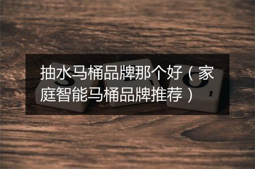 抽水马桶品牌那个好(家庭智能马桶品牌推荐)