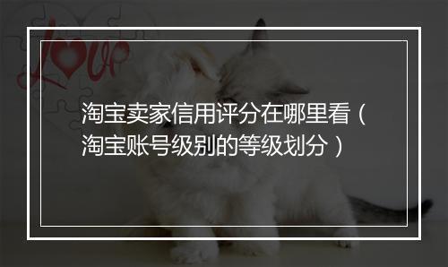 淘宝卖家信用评分在哪里看(淘宝账号级别的等级划分)