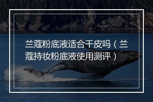兰蔻粉底液适合干皮吗(兰蔻持妆粉底液使用测评)