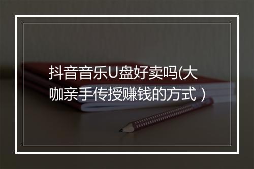 抖音音乐U盘好卖吗(大咖亲手传授赚钱的方式)