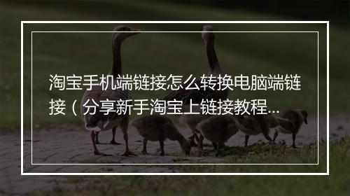 淘宝手机端链接怎么转换电脑端链接(分享新手淘宝上链接教程)