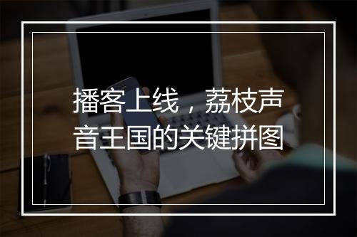 播客上线,荔枝声音王国的关键拼图