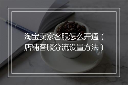 淘宝卖家客服怎么开通(店铺客服分流设置方法)