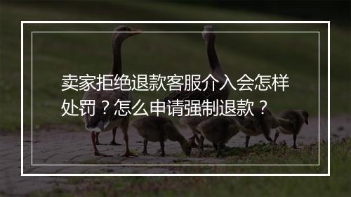 卖家拒绝退款客服介入会怎样处罚?怎么申请强制退款?