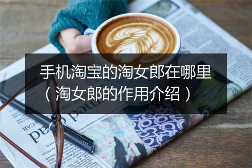 手机淘宝的淘女郎在哪里(淘女郎的作用介绍)