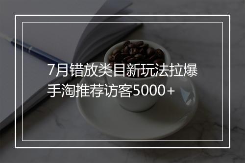 7月错放类目新玩法拉爆手淘推荐访客5000+