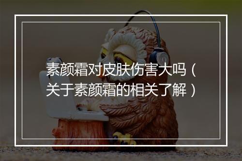 素颜霜对皮肤伤害大吗(关于素颜霜的相关了解)