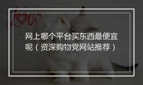 网上哪个平台买东西最便宜呢(资深购物党网站推荐)