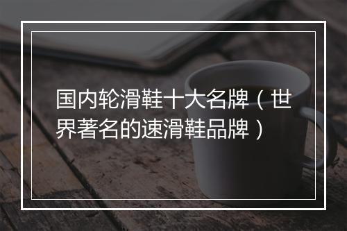 国内轮滑鞋十大名牌(世界著名的速滑鞋品牌)