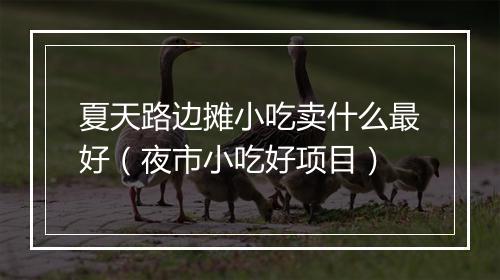 夏天路边摊小吃卖什么最好(夜市小吃好项目)
